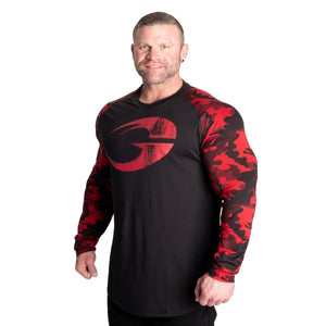 GASP Original Raglan LS - Black/Red Camo - Urban Gym Wear