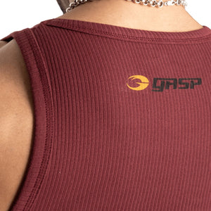 GASP Original Ribbed Tank - Maroon - Urban Gym Wear