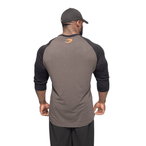 GASP Raglan Baseball Tee - Dark Grey - Urban Gym Wear