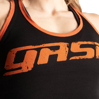 GASP Rib Crop T-Back - Black/Flame - Urban Gym Wear