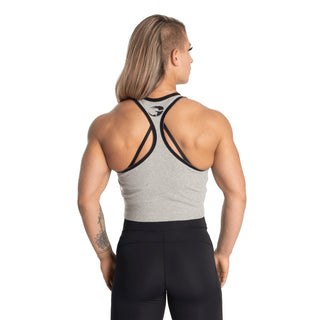 GASP Rib Crop T-Back - Grey Melange - Urban Gym Wear