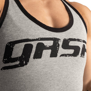 GASP Rib Crop T-Back - Grey Melange - Urban Gym Wear