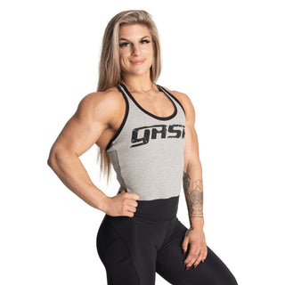 GASP Rib Crop T-Back - Grey Melange - Urban Gym Wear