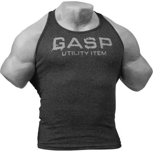 GASP Ribbed T-Back - Antracite Melange - Urban Gym Wear