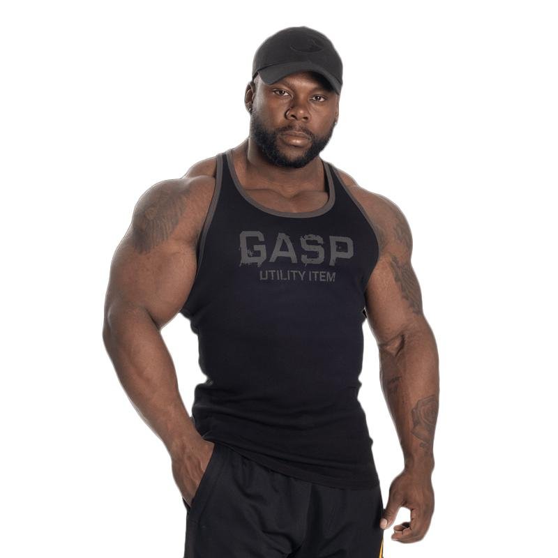 GASP Ribbed T-Back - Black - Urban Gym Wear
