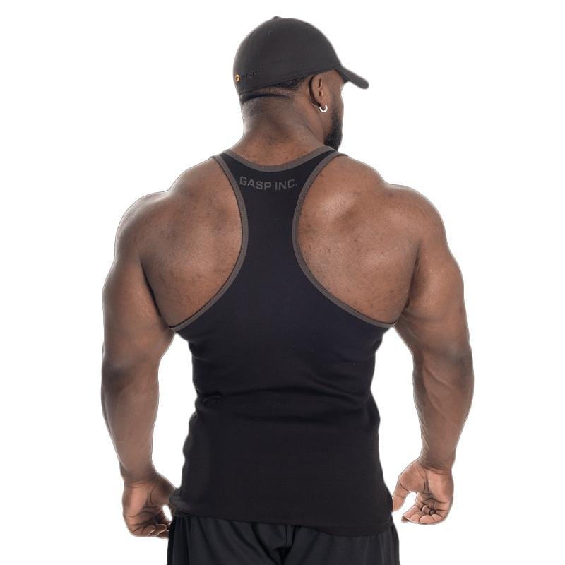 GASP Ribbed T-Back - Black - Urban Gym Wear