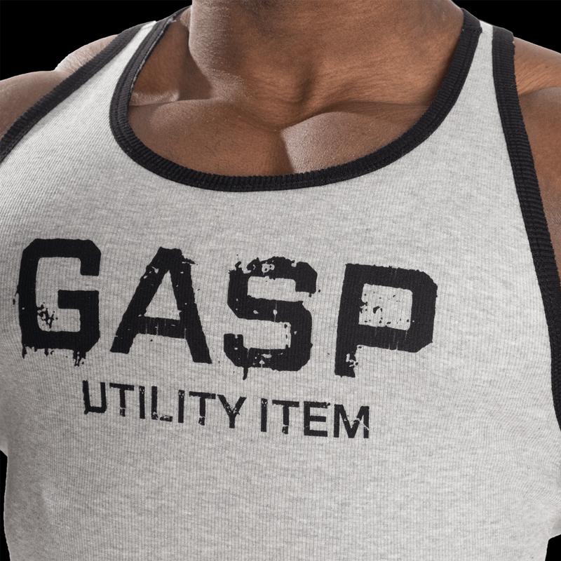 GASP Ribbed T-Back - Greymelange – Urban Gym Wear