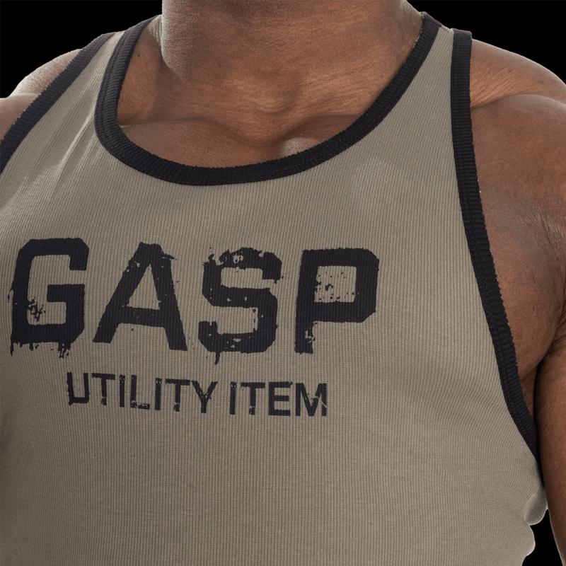 GASP Ribbed T-Back - Wash Green - Urban Gym Wear