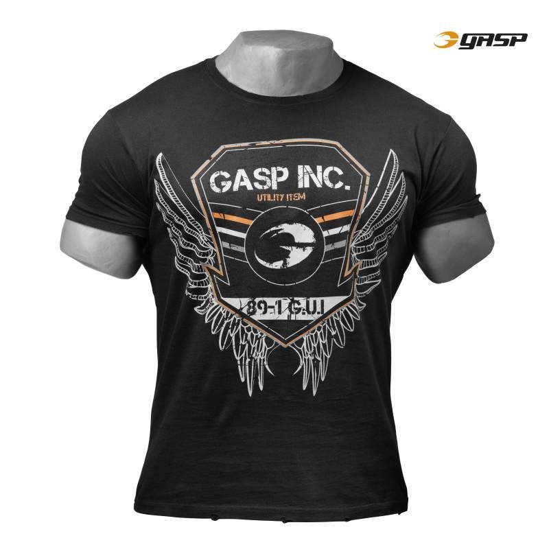 GASP Rough Print Tee - Wash Black - Urban Gym Wear