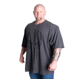 GASP Skull Division Iron Tee - Dark Grey Melange - Urban Gym Wear