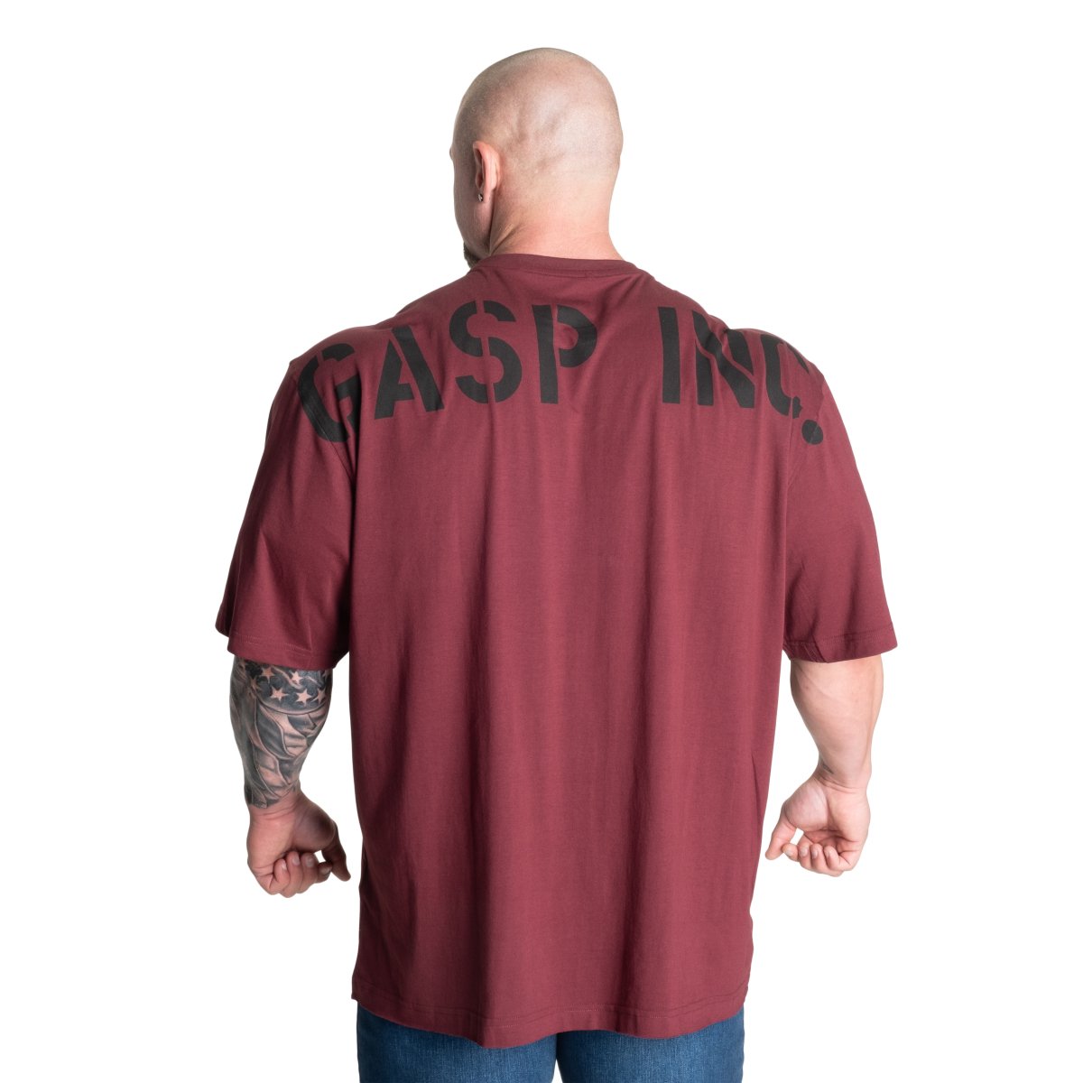 GASP Skull Division Iron Tee - Maroon - Urban Gym Wear