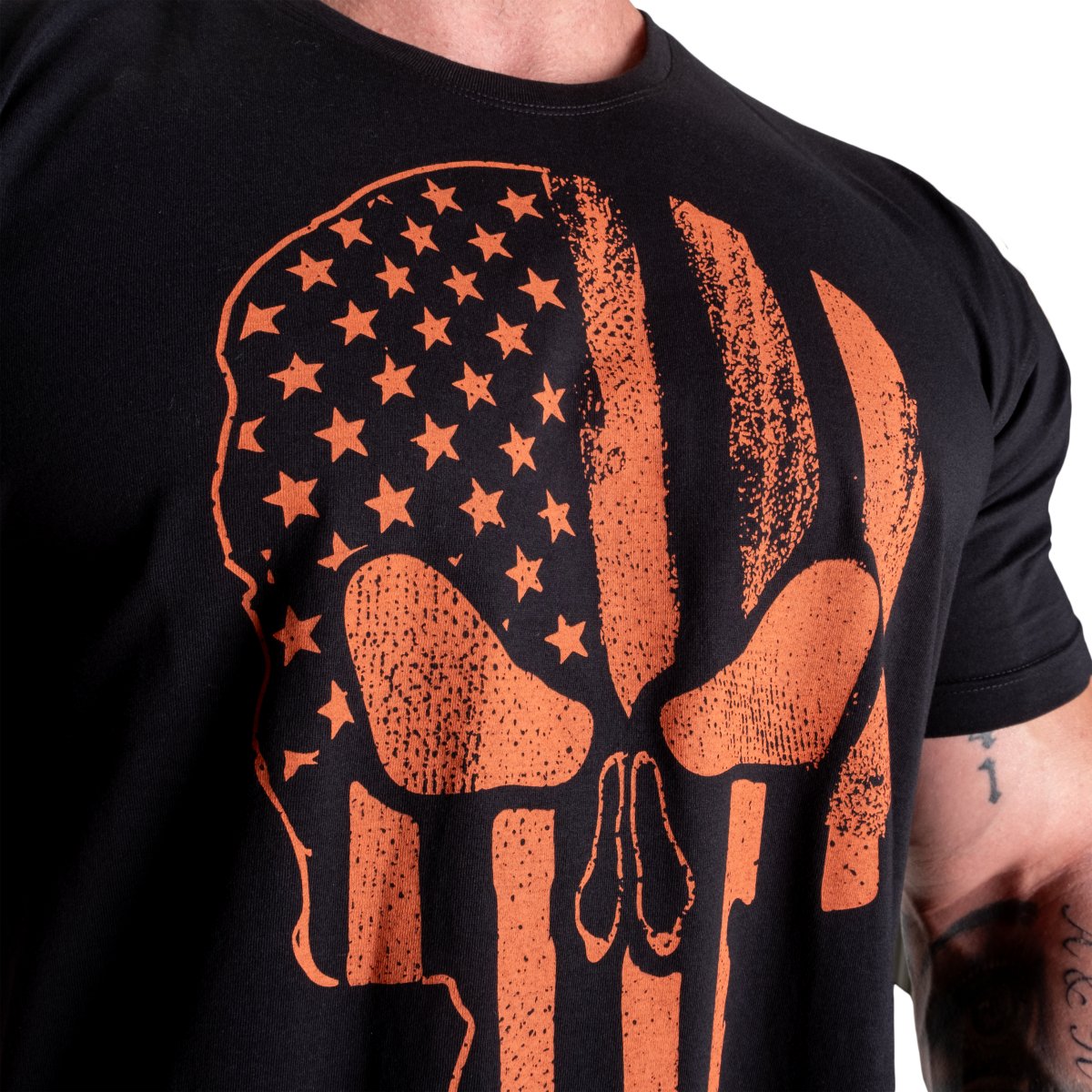 GASP Skull Standard Tee - Black/Flame - Urban Gym Wear