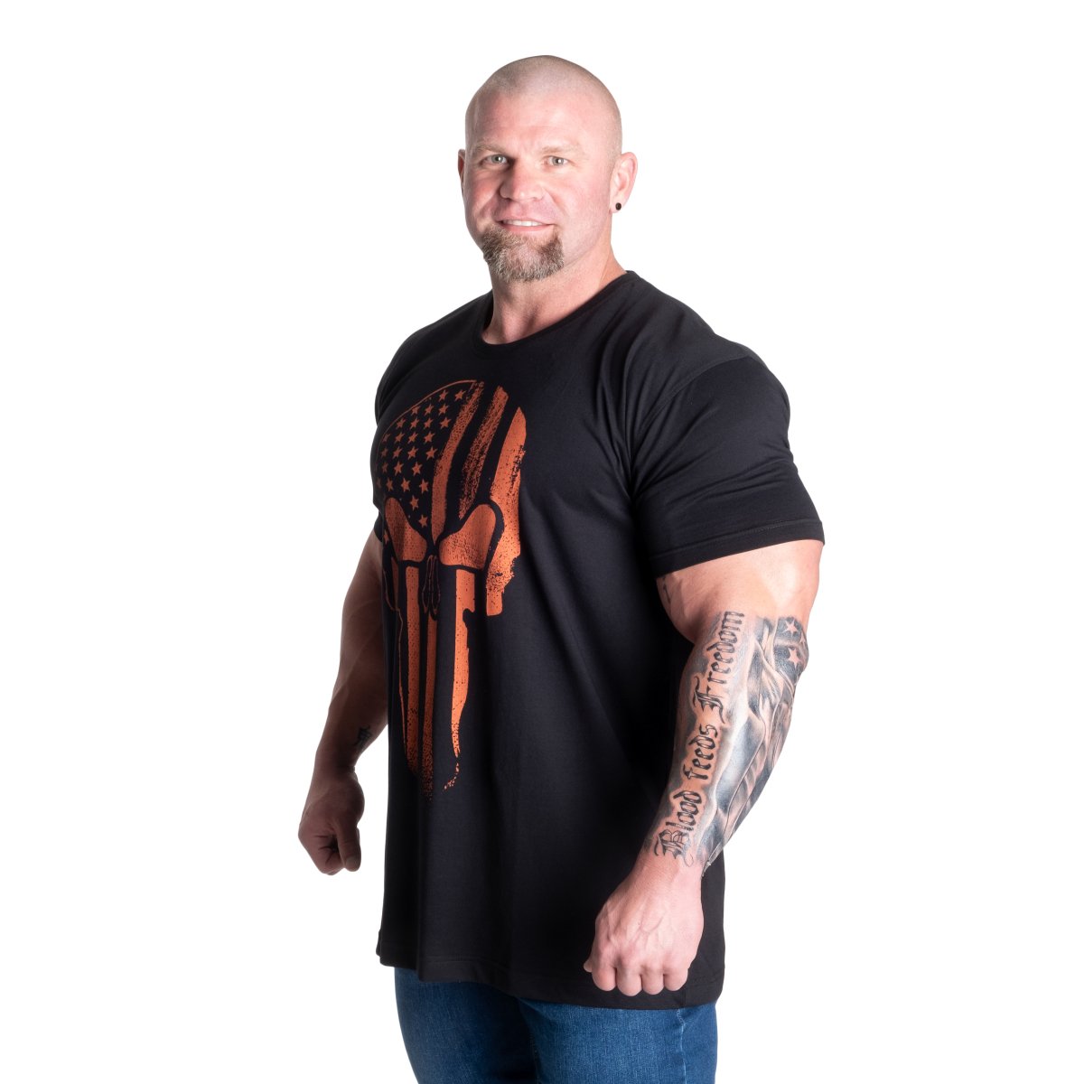 GASP Skull Standard Tee - Black/Flame - Urban Gym Wear