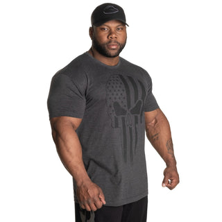 GASP Skull Standard Tee - Dark Grey Melange - Urban Gym Wear