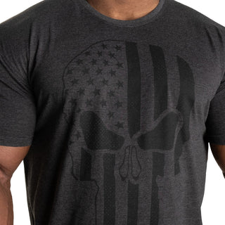GASP Skull Standard Tee - Dark Grey Melange - Urban Gym Wear