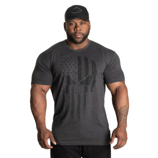 GASP Skull Standard Tee - Dark Grey Melange - Urban Gym Wear