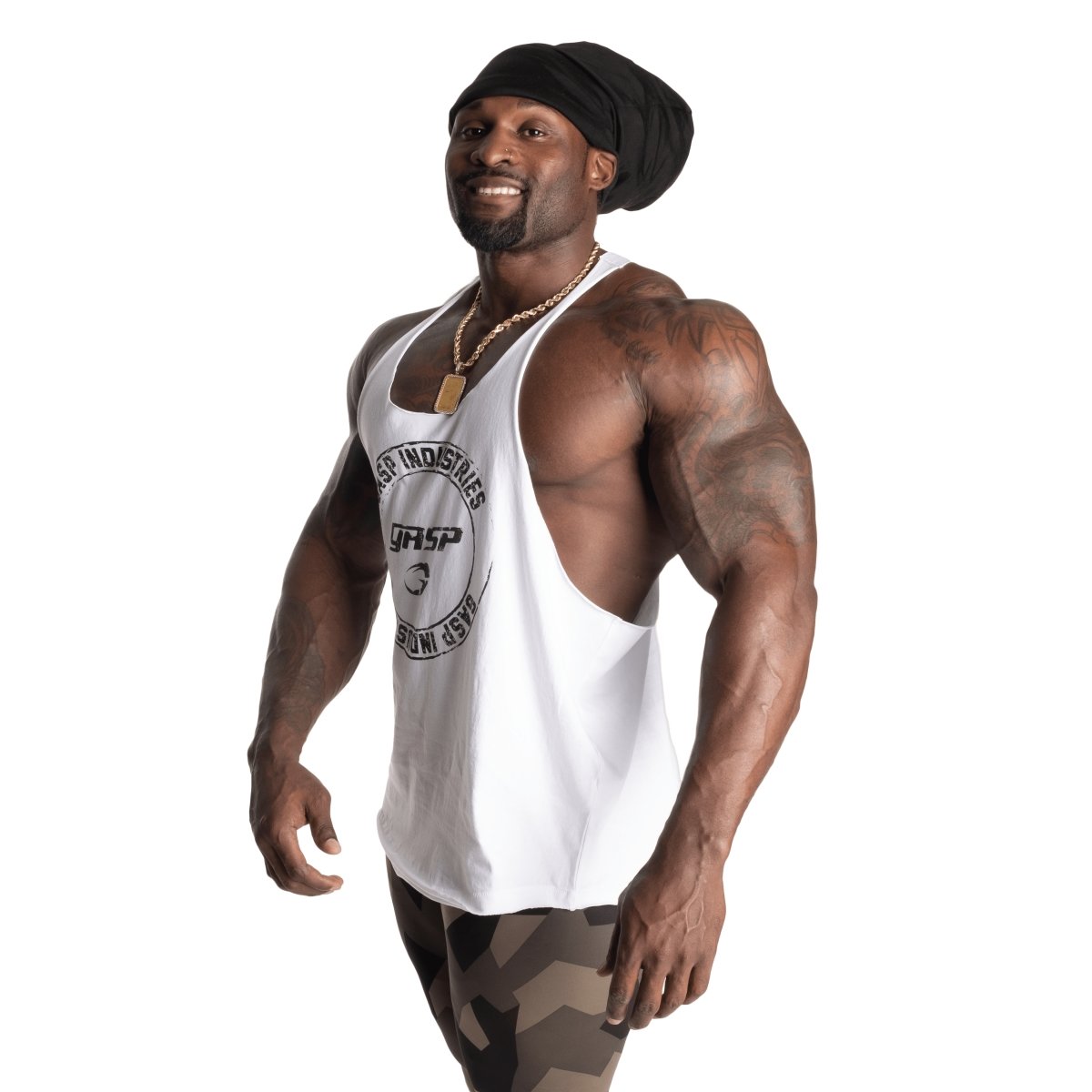 GASP Stringer - White - Urban Gym Wear