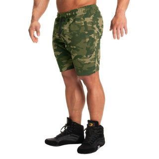 GASP Tapered Sweatshorts - Washed Green Camo - Urban Gym Wear