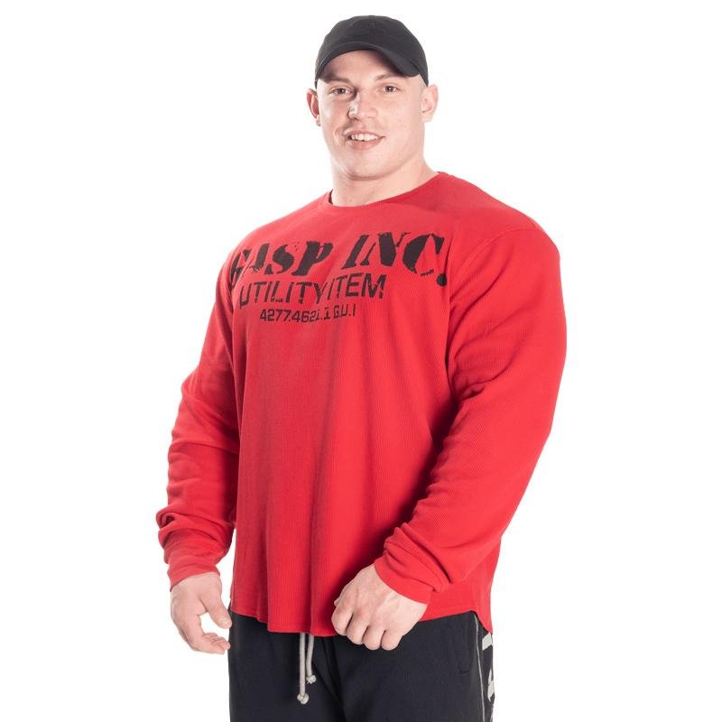 GASP Thermal Gym Sweater - Chilli Red - Urban Gym Wear