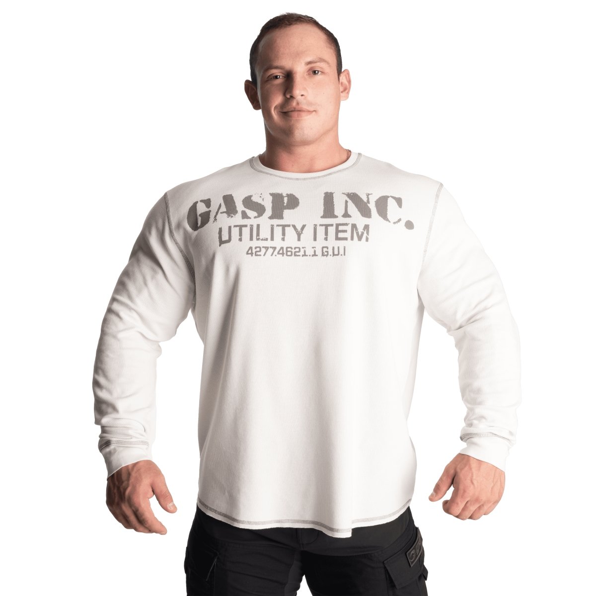 GASP Thermal Gym Sweater Off White Urban Gym Wear