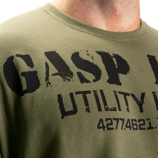 GASP Thermal Gym Sweater - Washed Green - Urban Gym Wear