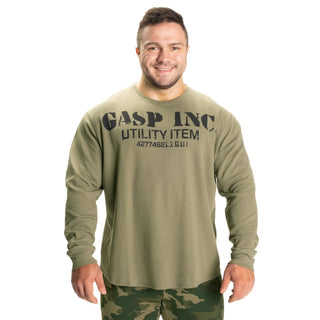 GASP Thermal Gym Sweater - Washed Green - Urban Gym Wear