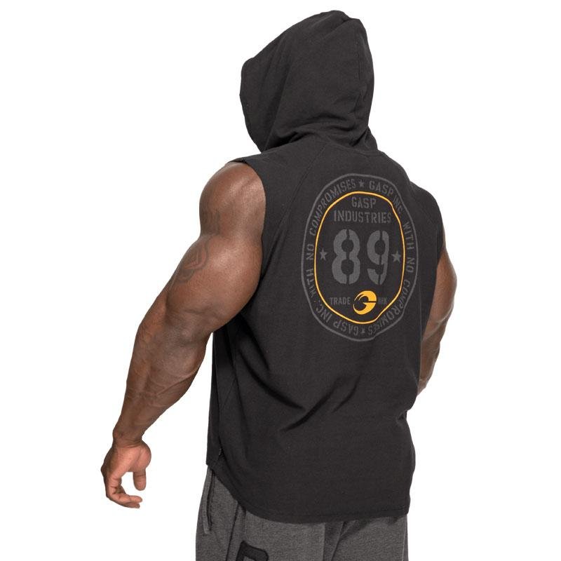 GASP Thermal SL Hoodie - Washed Black - Urban Gym Wear