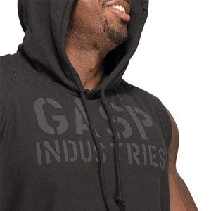 GASP Thermal SL Hoodie - Washed Black - Urban Gym Wear
