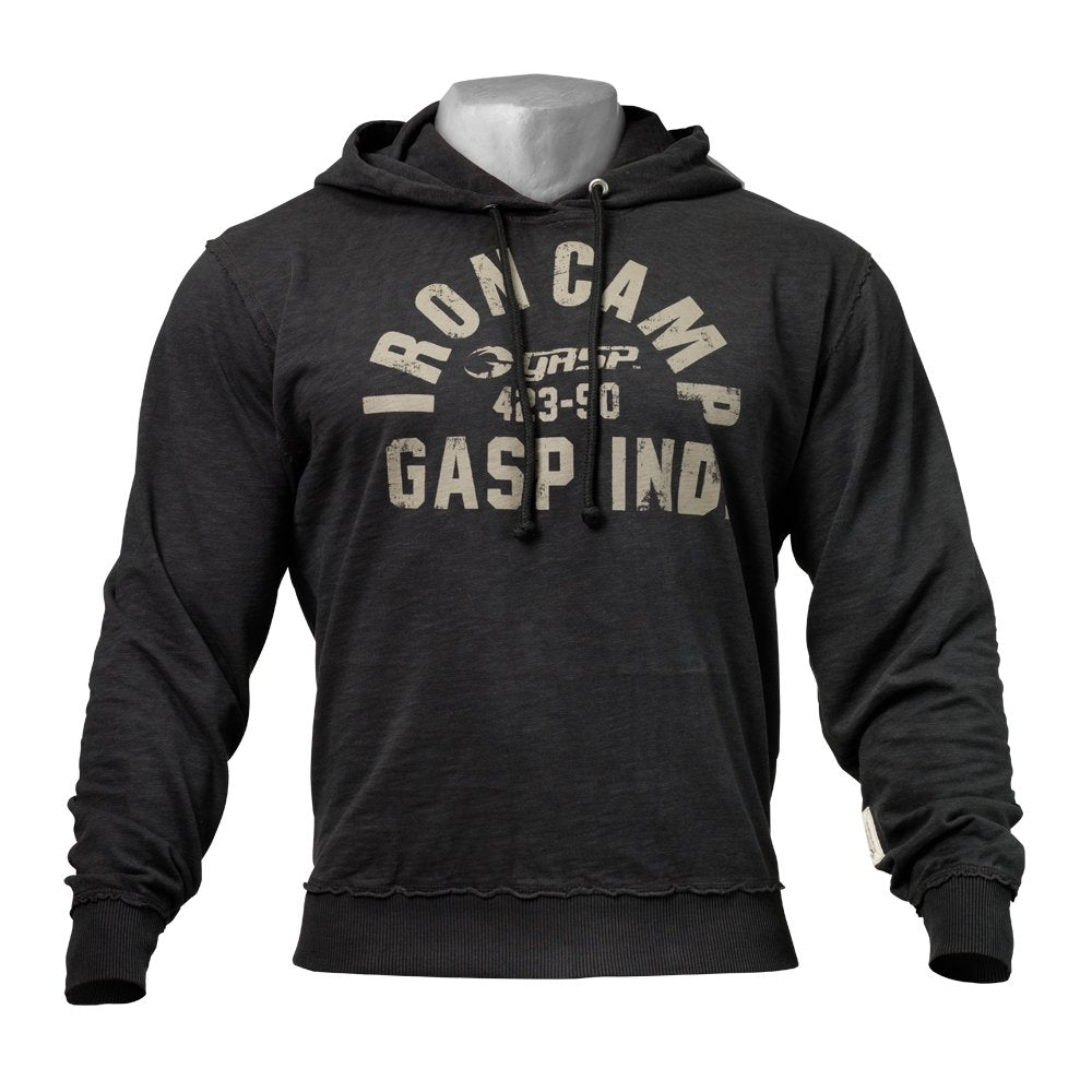 GASP Throwback Hoodie - Washed Black - Urban Gym Wear