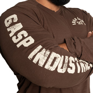 GASP Throwback LS Tee - Timber - Urban Gym Wear