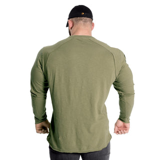 GASP Throwback LS Tee - Wash Green - Urban Gym Wear