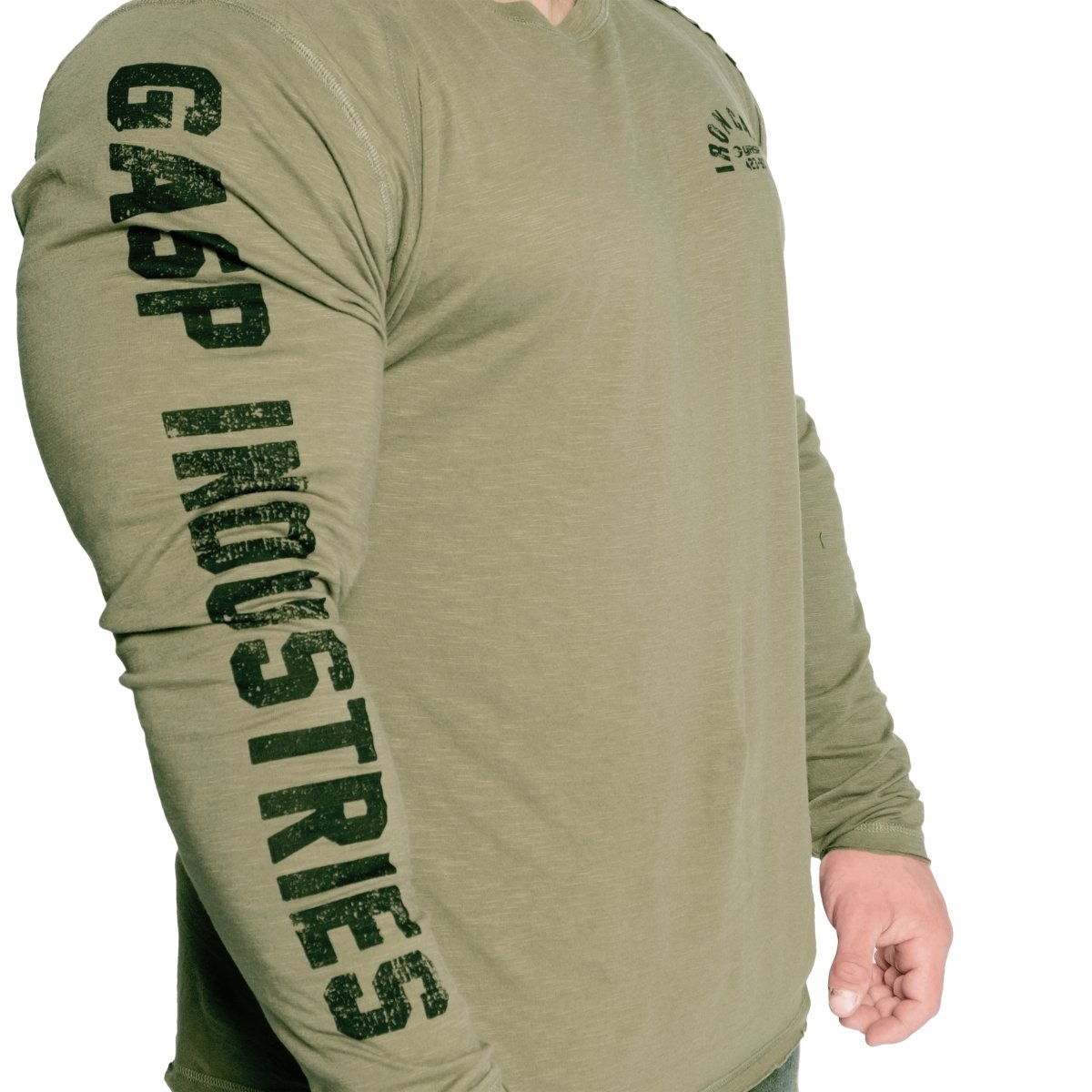 GASP Throwback LS Tee - Wash Green - Urban Gym Wear