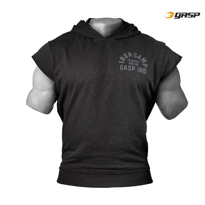 GASP Throwback S-L Hood - Washed Black - Urban Gym Wear