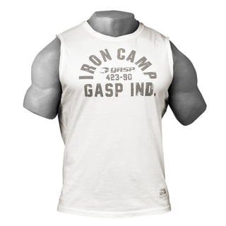 GASP Throwback Sleeveless - Off White - Urban Gym Wear