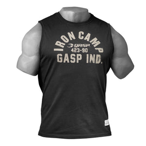 GASP Throwback Sleeveless - Wash Black - Urban Gym Wear