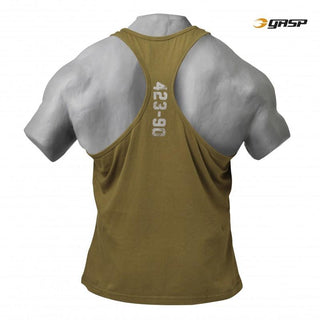 GASP Throwback T-Back - Dark Olive - Urban Gym Wear