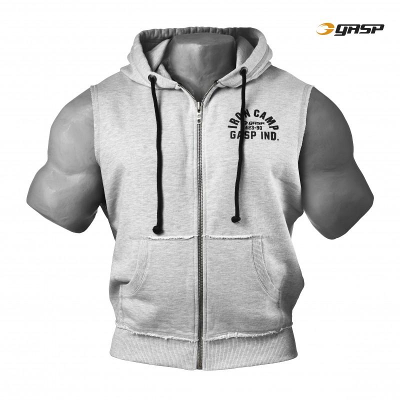 GASP Throwback Zip Hood - Greymelange - Urban Gym Wear