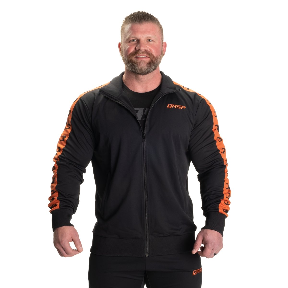 GASP Tracksuit Jacket - Black/Flame - Urban Gym Wear
