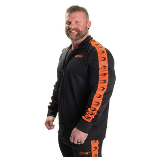 GASP Tracksuit Jacket - Black/Flame - Urban Gym Wear