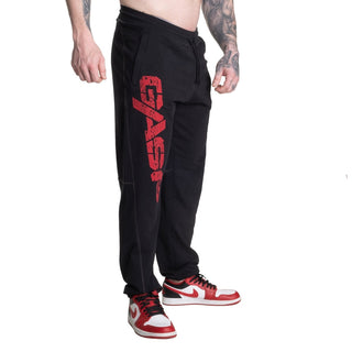 GASP Vintage Sweatpants - Black/Red - Urban Gym Wear