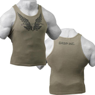 GASP Worn Out Rib Tank - Wash Green - Urban Gym Wear