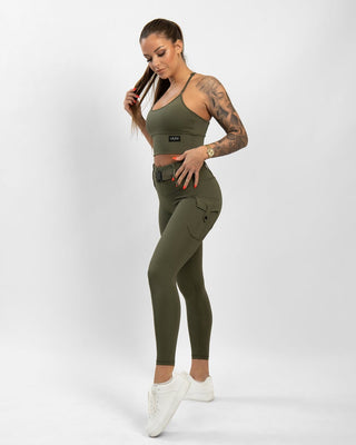 Gavelo Cargo Leggings - Military Green - Urban Gym Wear