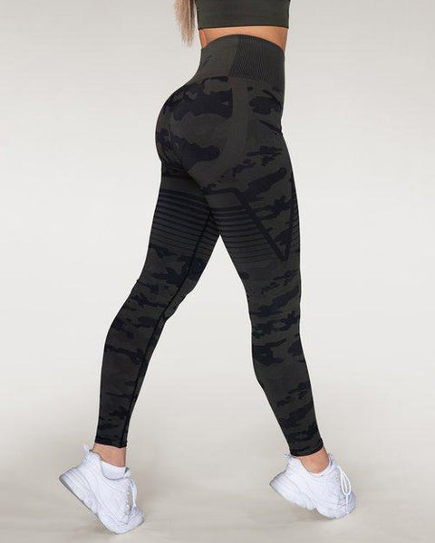 Women's Camo Pattern Yoga Leggings: Seamless High Waist - Temu United  Kingdom