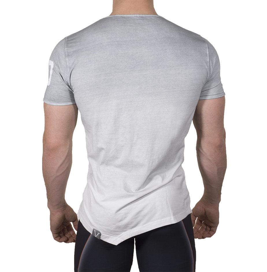 Gavelo Sports Tee - Grey-White Dip Dye - Urban Gym Wear