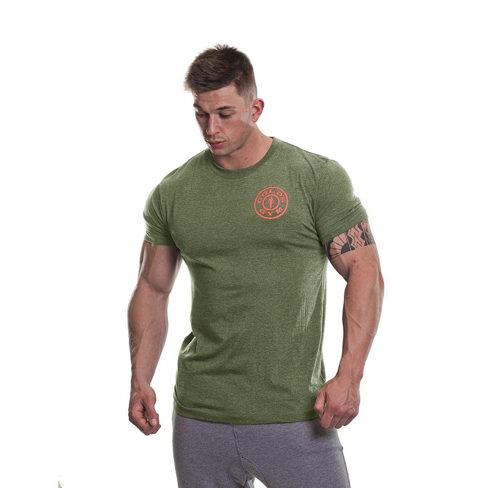 Golds Gym Printed Vintage Style T-Shirt - Army Marl – Urban Gym Wear