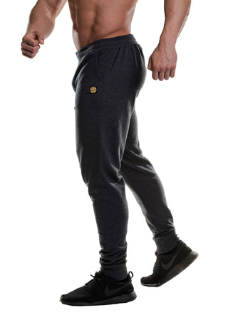 Golds Gym Fitted Jog Pants - Charcoal Marl - Urban Gym Wear