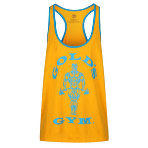 Gold's Gym Muscle Joe Contrast Stringer - Gold/Turquoise - Urban Gym Wear