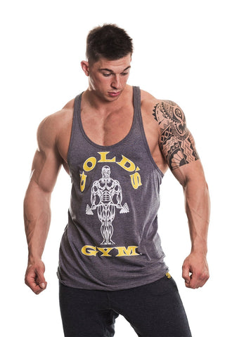 Golds Gym Muscle Joe Premium Stringer - Grey Marl - Urban Gym Wear