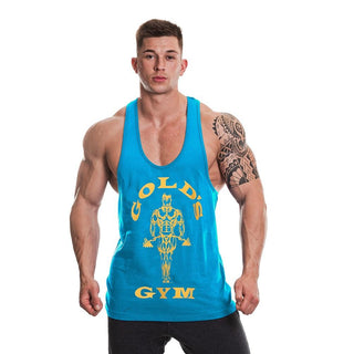 Gold's Gym Muscle Joe Premium Stringer - Turquoise/Yellow - Urban Gym Wear