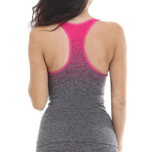 Golds Gym Seamless Vest Top - Pink-Charcoal - Urban Gym Wear